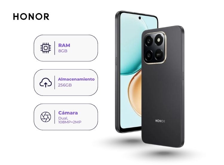 HONOR X7D 256GB 8GB RAM NEGRO - 2