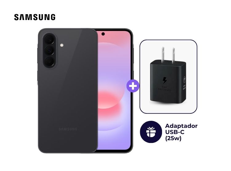 SAMSUNG GALAXY A37 5G 256GB 8GB RAM GRIS OSCURO + ADAPTADOR USB-C SAMSUNG 25W - 1