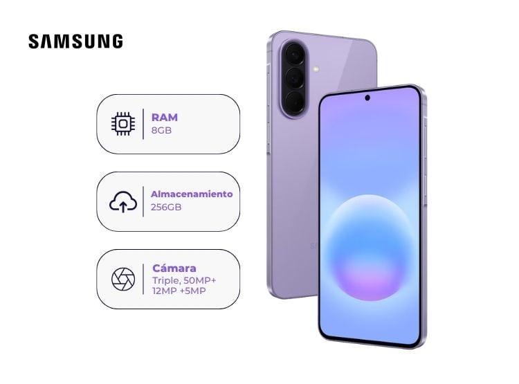 SAMSUNG GALAXY A57 5G 256GB 8GB RAM LILA + ADAPTADOR USB-C SAMSUNG 25W - 2