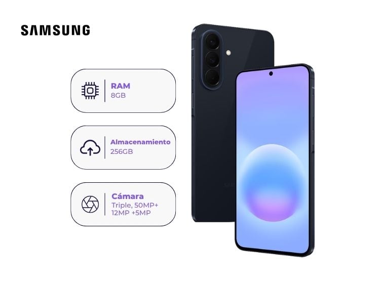 SAMSUNG GALAXY A57 5G 256GB 8GB RAM DARK BLUE + ADAPTADOR USB-C SAMSUNG 25W - 2