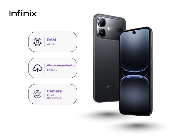 INFINIX SMART 20 128GB 4GB RAM NEGRO - 2