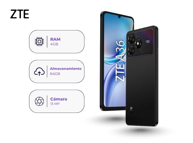 ZTE BLADE A36 64GB 4GB RAM NEGRO - 2