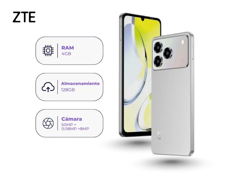 ZTE BLADE A56 PRO 128GB 4GB RAM GRIS - 2