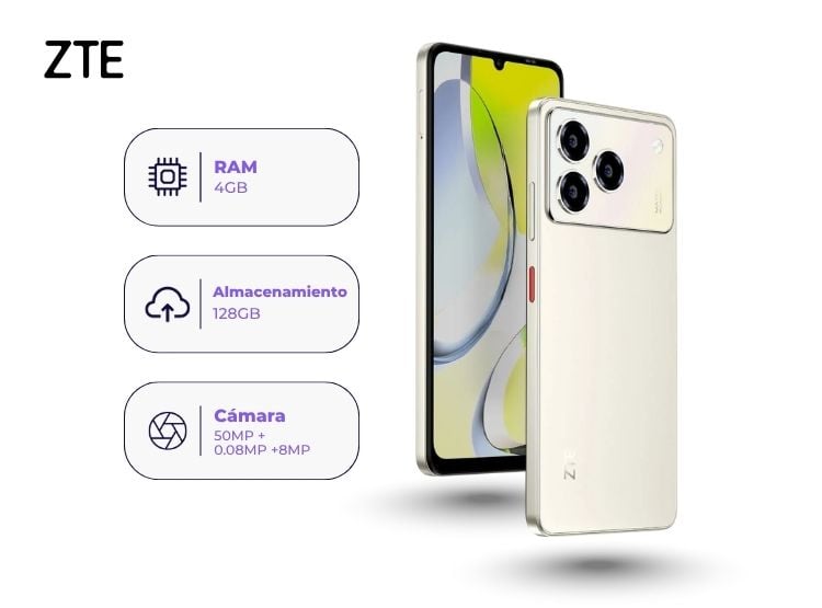 ZTE BLADE A56 PRO 128GB 4GB RAM DORADO - 2