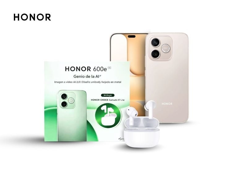 HONOR 600E 256GB 8GB RAM DORADO Y EARBUDS X7 LITE - 2