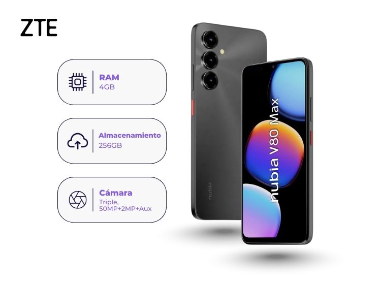 ZTE NUBIA V80 MAX 256GB 4GB RAM NEGRO - 2