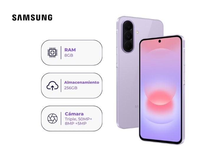 SAMSUNG GALAXY A37 5G 256GB 8GB RAM VIOLETA + ADAPTADOR USB-C SAMSUNG 25W - 2