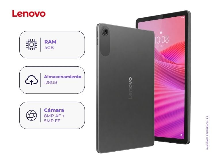 TABLET LENOVO TAB LTE 10.1' 128GB 4GB RAM GRIS CON FUNDA FOLIO - 1
