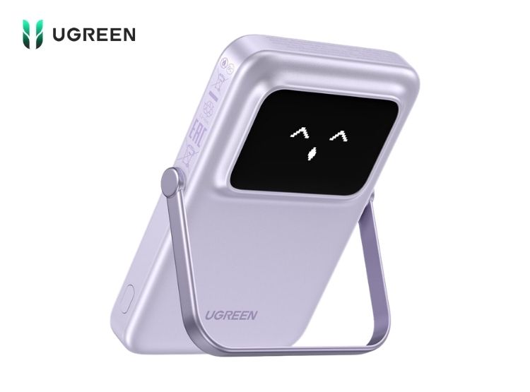 POWER BANK UGREEN UNO PB572 10000MAH 20W INALÁMBRICO MAGNÉTICO CON SOPORTE LILA - 3