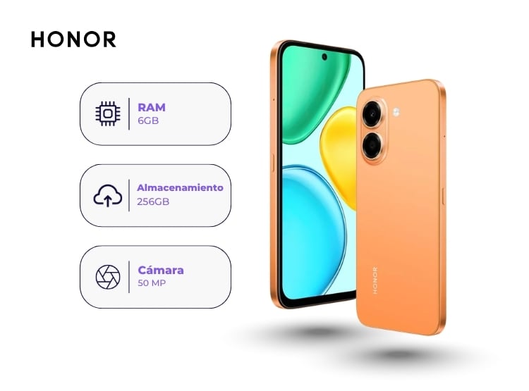 HONOR X7E 256GB 6GB RAM NARANJA - 1