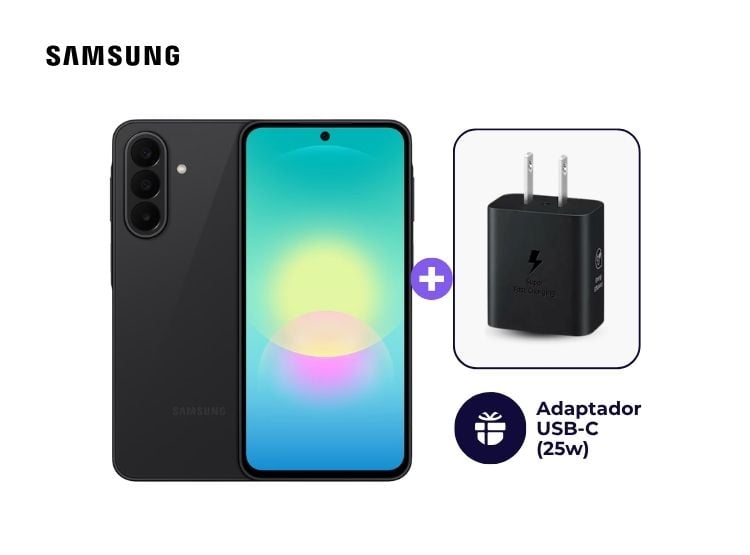 SAMSUNG GALAXY A27 128GB 6GB RAM NEGRO + ADAPTADOR USB-C SAMSUNG 25W - 1