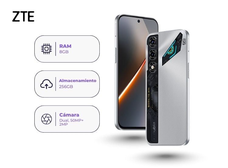 ZTE NUBIA NEO 5 256GB 8GB RAM PLATEADO - 1