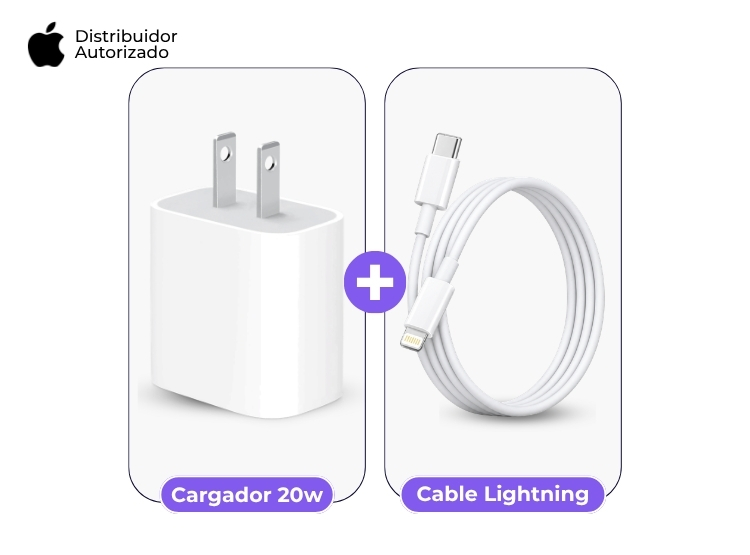 CARGADOR APPLE 20W Y CABLE USB-C A LIGHTNING 1 M BLANCO - 2