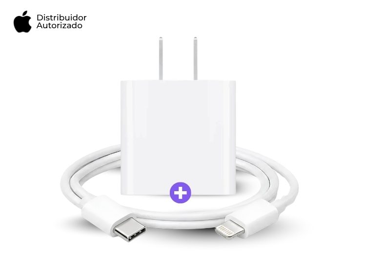 CARGADOR APPLE 20W Y CABLE USB-C A LIGHTNING 1 M BLANCO - 3