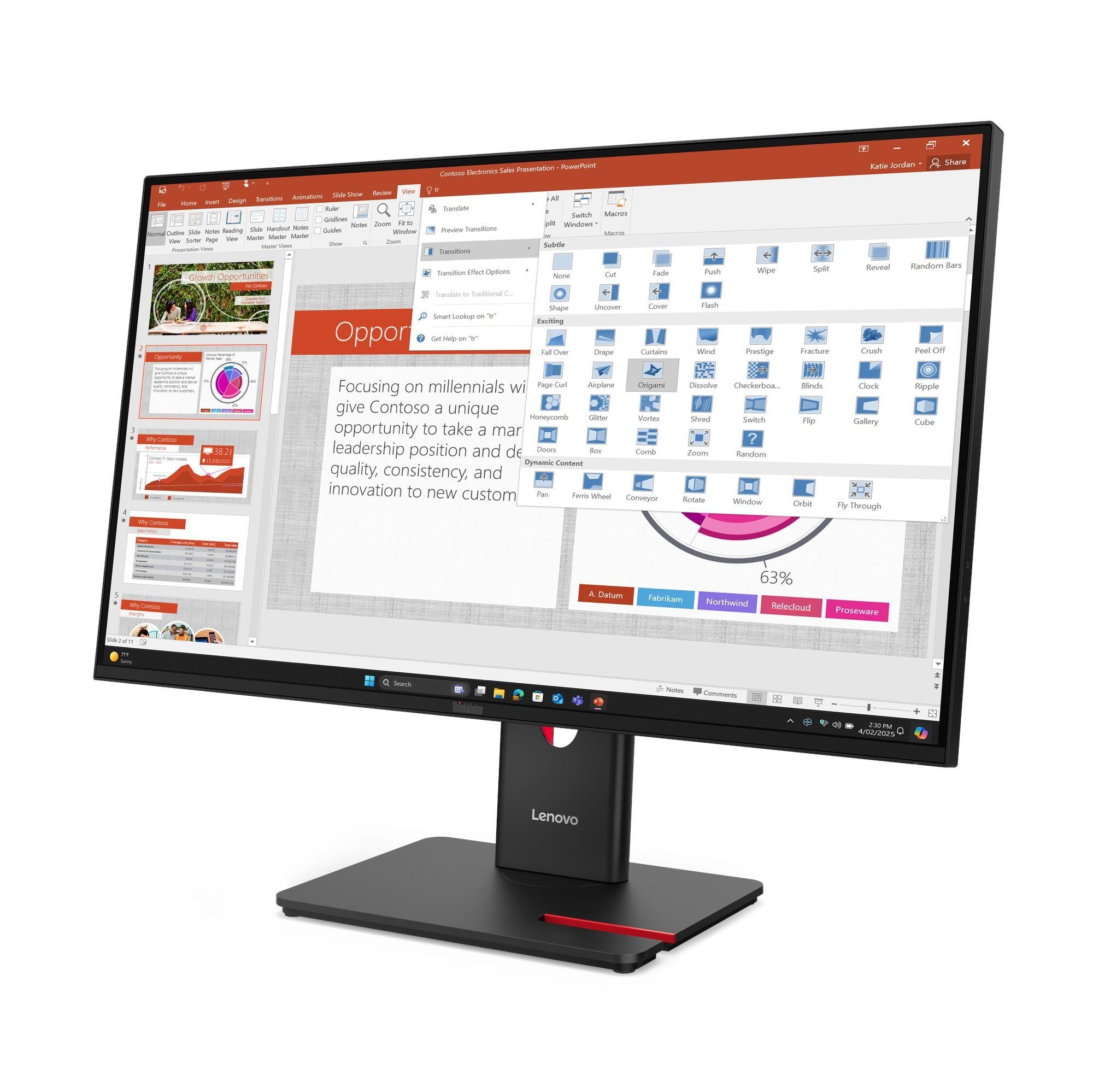 MONITOR THINKVISION T27-40 27' FHD 60HZ IPS USB-C HUB - 2