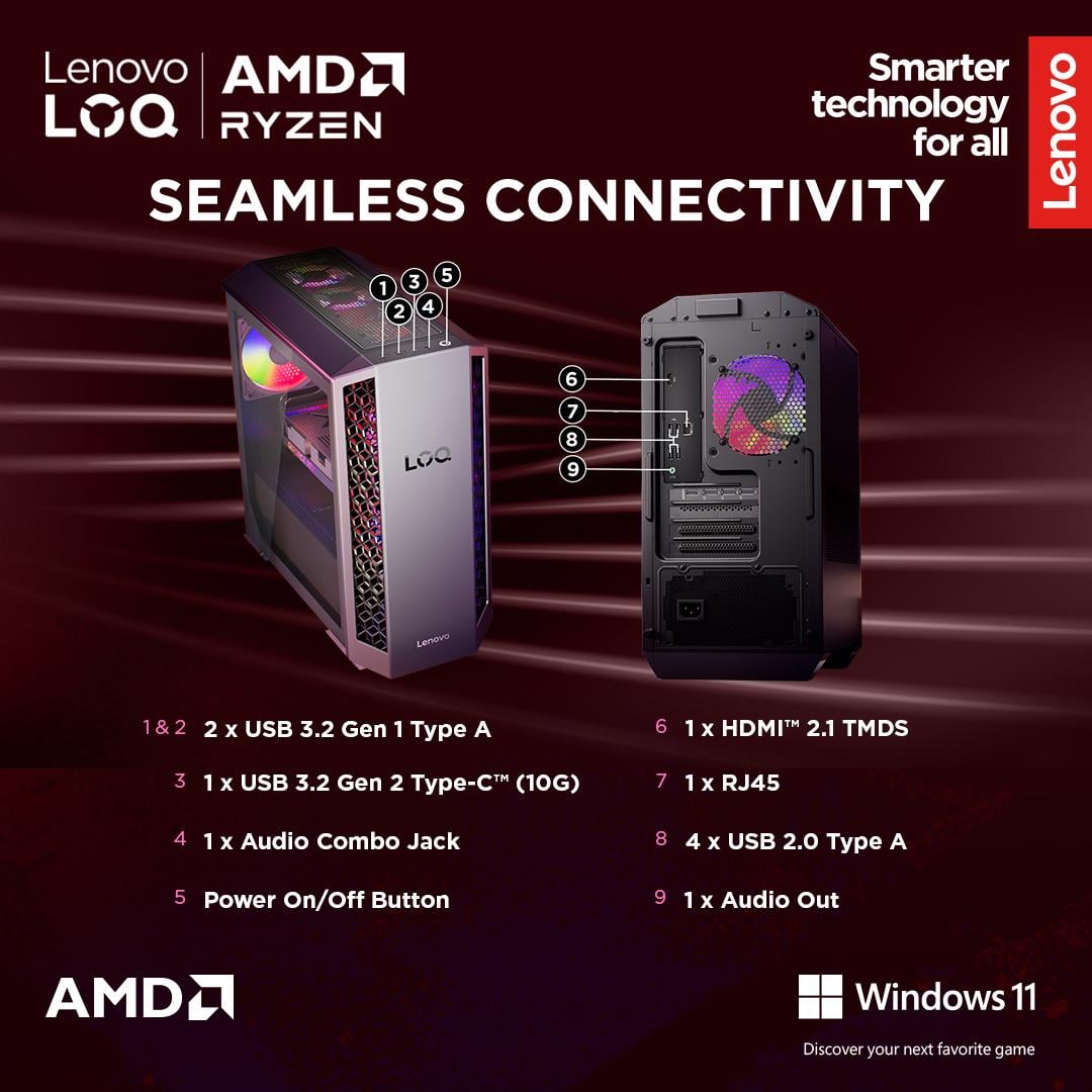 PC GAMER LOQ TOWER GEN 10 AMD RYZEN 7 32GB 1TB SSD RTX 5060 - 7