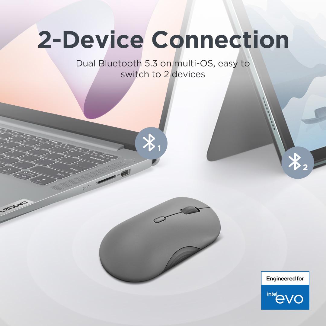 MOUSE SILENCIOSO LENOVO 350 BLUETOOTH LUNA GREY - 7