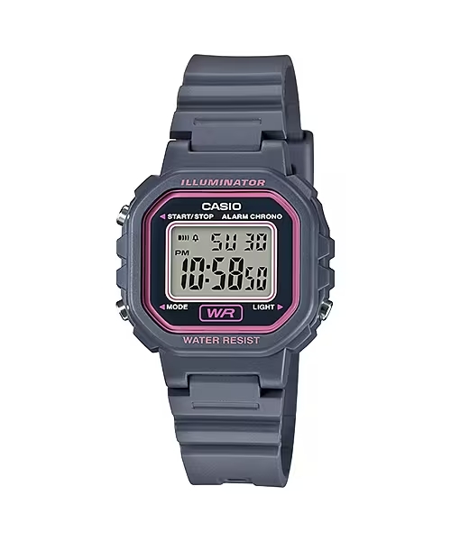 RELOJ CASIO MUJER DIGITAL LA 20WH-8A COLECCION RETRO PLOMO ROSA RESINA - 1
