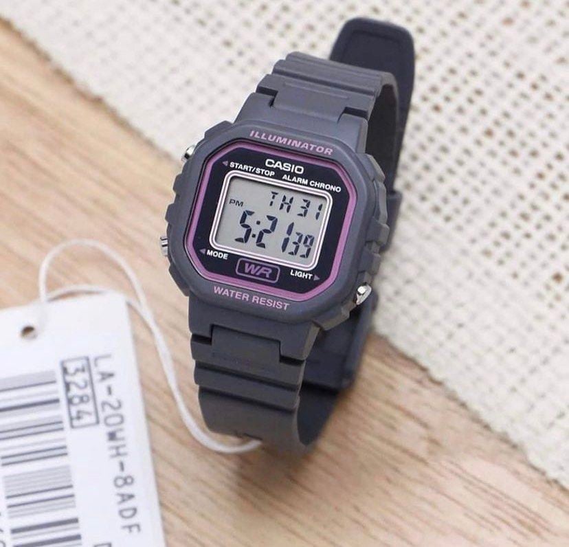 RELOJ CASIO MUJER DIGITAL LA 20WH-8A COLECCION RETRO PLOMO ROSA RESINA - 2