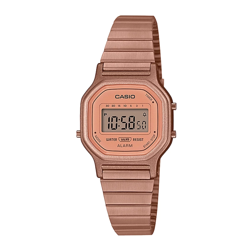 RELOJ CASIO MUJER DIGITAL LA 11WR-5A VINTAGE ORO ROSA P - 1