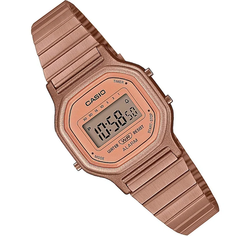 RELOJ CASIO MUJER DIGITAL LA 11WR-5A VINTAGE ORO ROSA P - 2