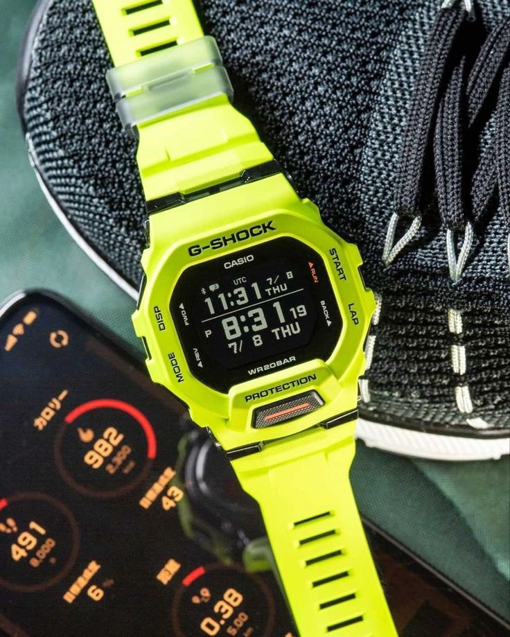RELOJ CASIO G-SHOCK UNISEX DIGITAL GBD 200-9D G-SQUAD SERIE BLUETOOTH VERDE LIMA - 2