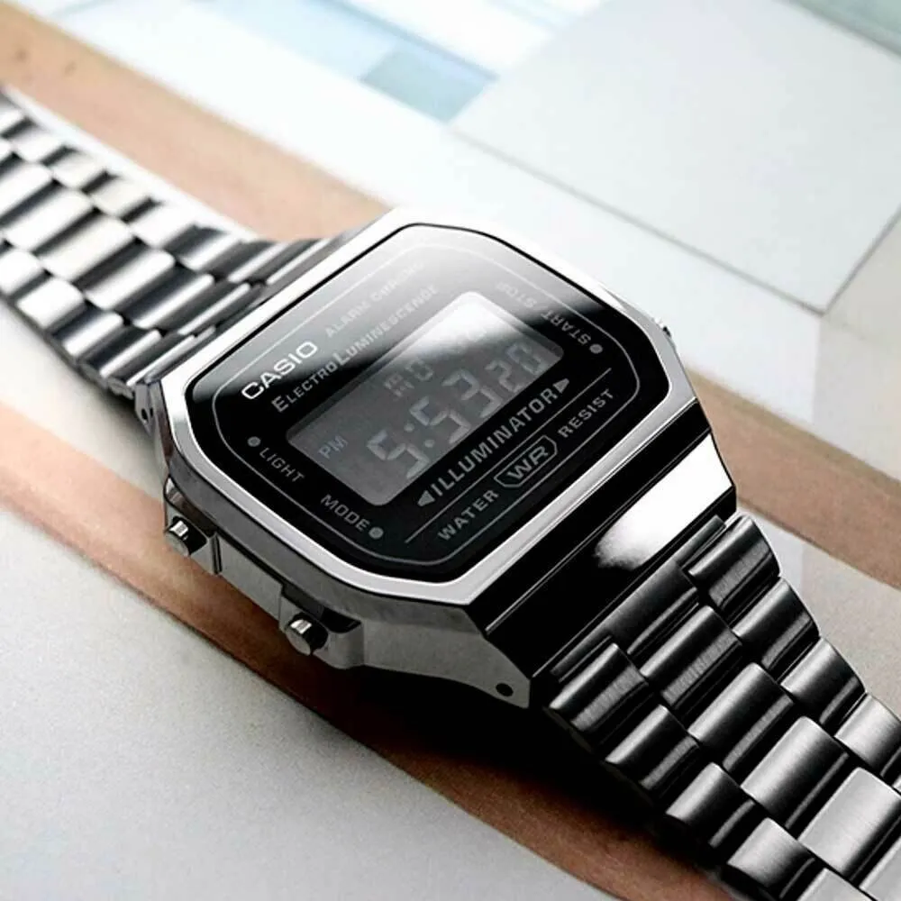 RELOJ CASIO UNISEX DIGITAL A168WGG-1BDF CLÁSICO METALICO - 3