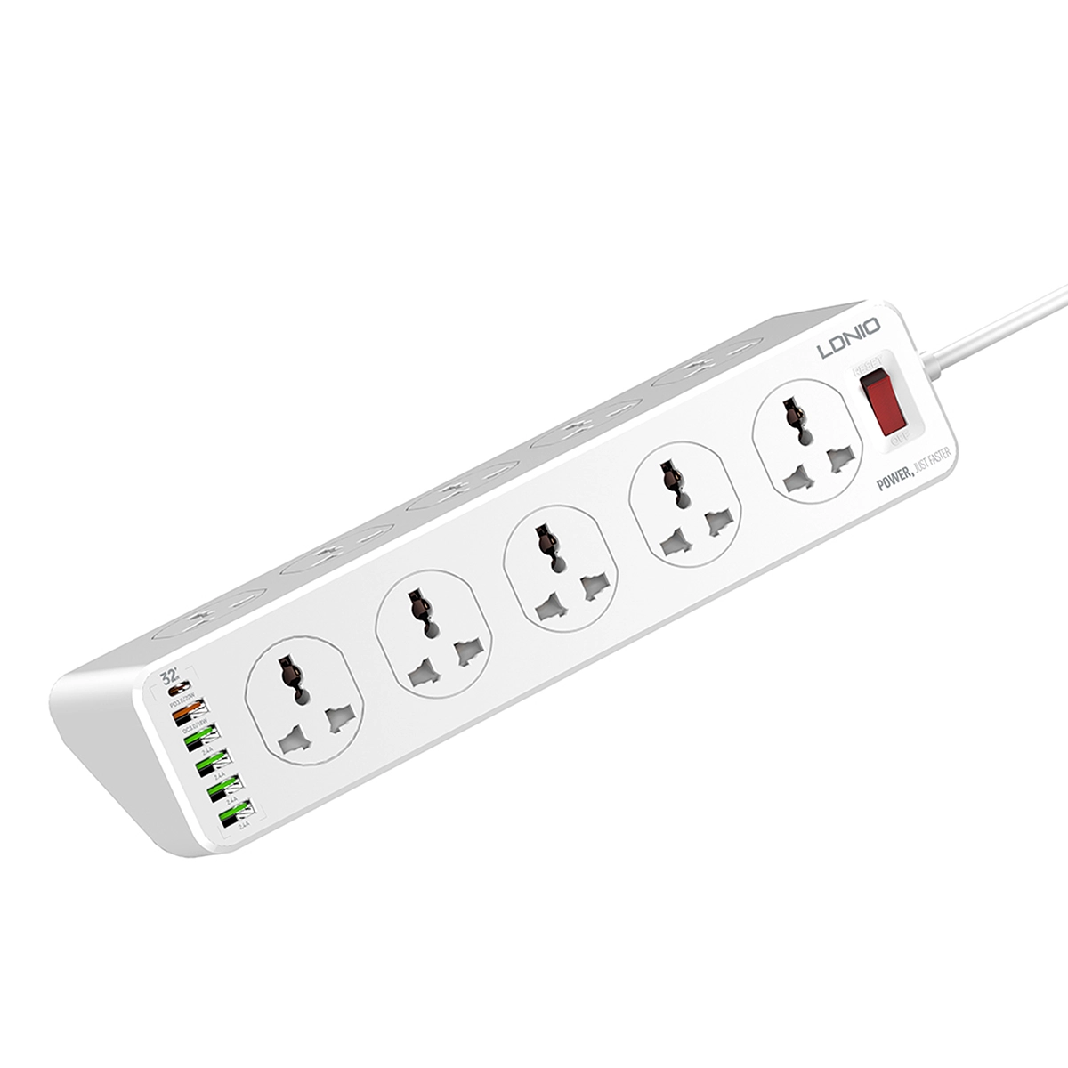 TOMA CORRIENTE LDNIO DE CARGA RÁPIDA 10SOCKET 5USB 1C SC10610 - 4