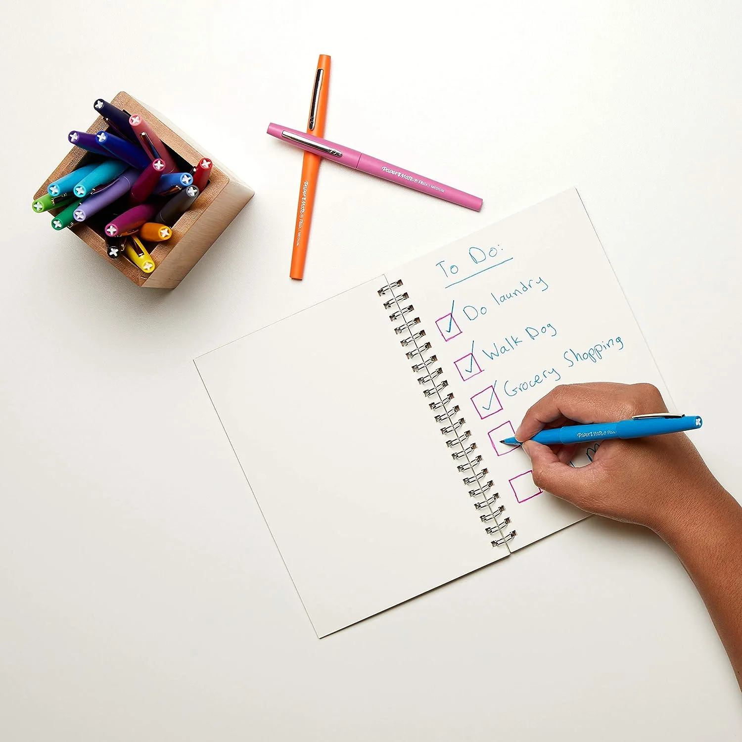 PAPER MATE FLAIR FELT TIP 4 PENS MEDIUM POINT 0.7MM - 2