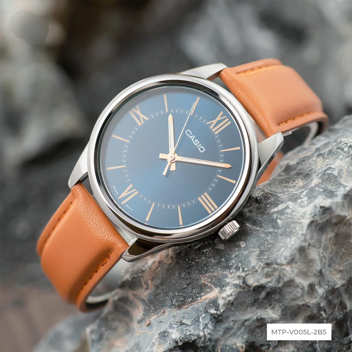 RELOJ CASIO HOMBRE ANÁLOGO MTP-V005L-2B5 CORREA CUERO - 2