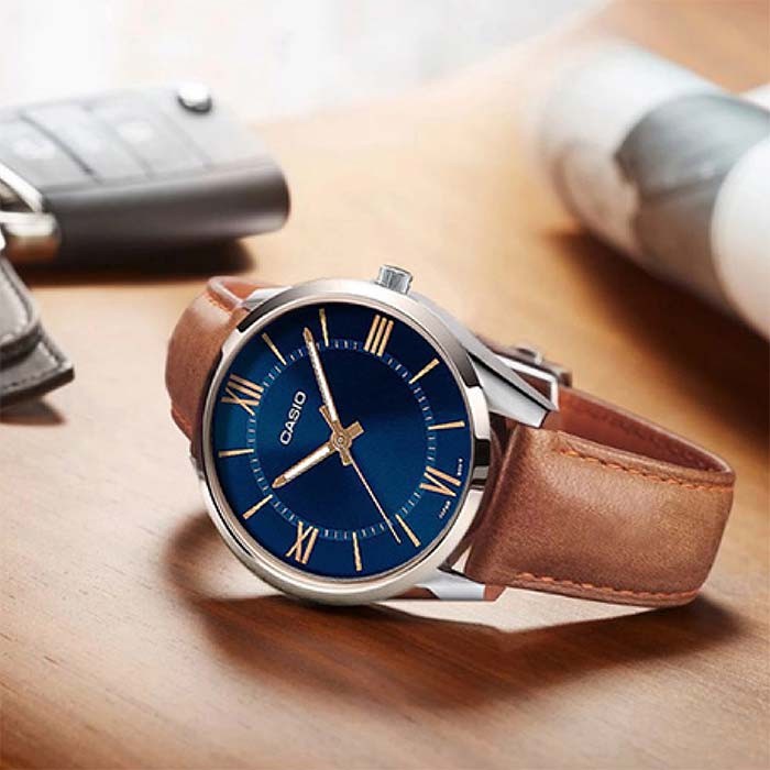 RELOJ CASIO HOMBRE ANÁLOGO MTP-V005L-2B5 CORREA CUERO - 3