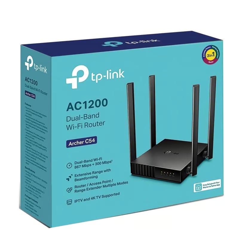 TP-LINK ROUTER ARCHER C64 AC1200 DOBLE BANDA WIFI 4 ANTENAS - 1