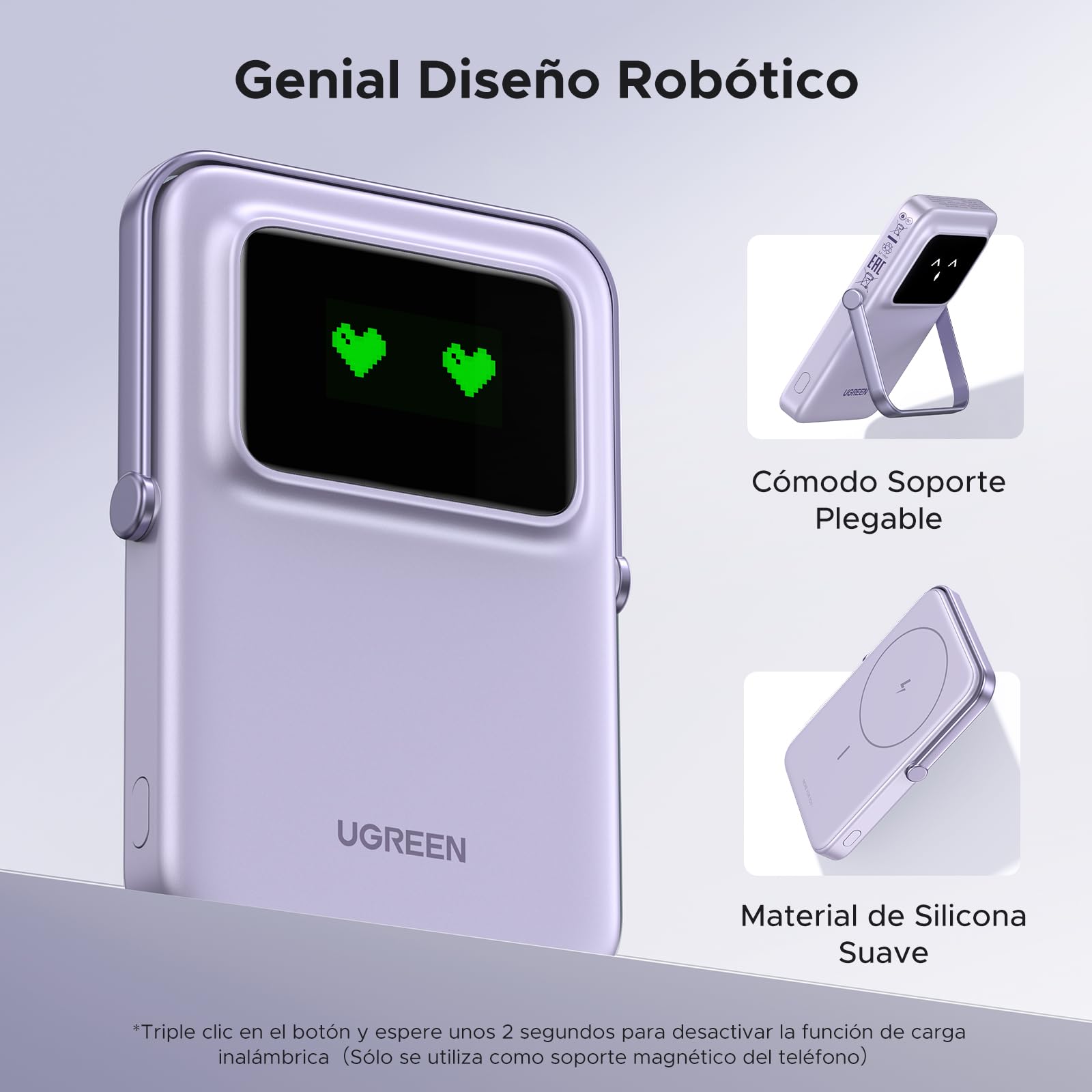 UGREEN POWER BANK INALÁMBRICO 10000MAH 20W PD 7.5W QI 45326 - 2