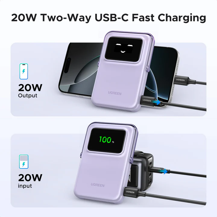 UGREEN POWER BANK INALÁMBRICO 10000MAH 20W PD 7.5W QI 45326 - 5
