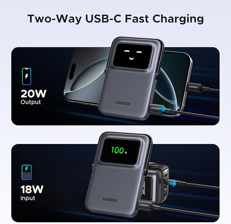UGREEN POWER BANK INALÁMBRICO 10000MAH 20W PD 7.5W QI 45327 - 5