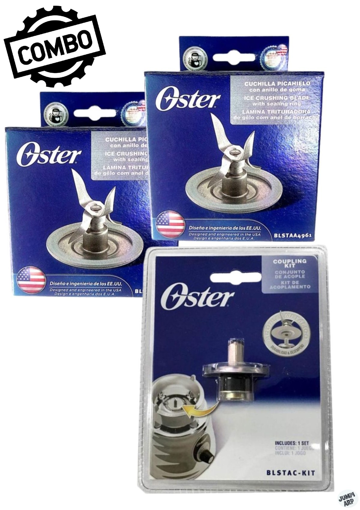 COMBO OSTER 2 CUCHILLAS BLSTAA4961+ACOPLE BLSTAC-KIT - 1