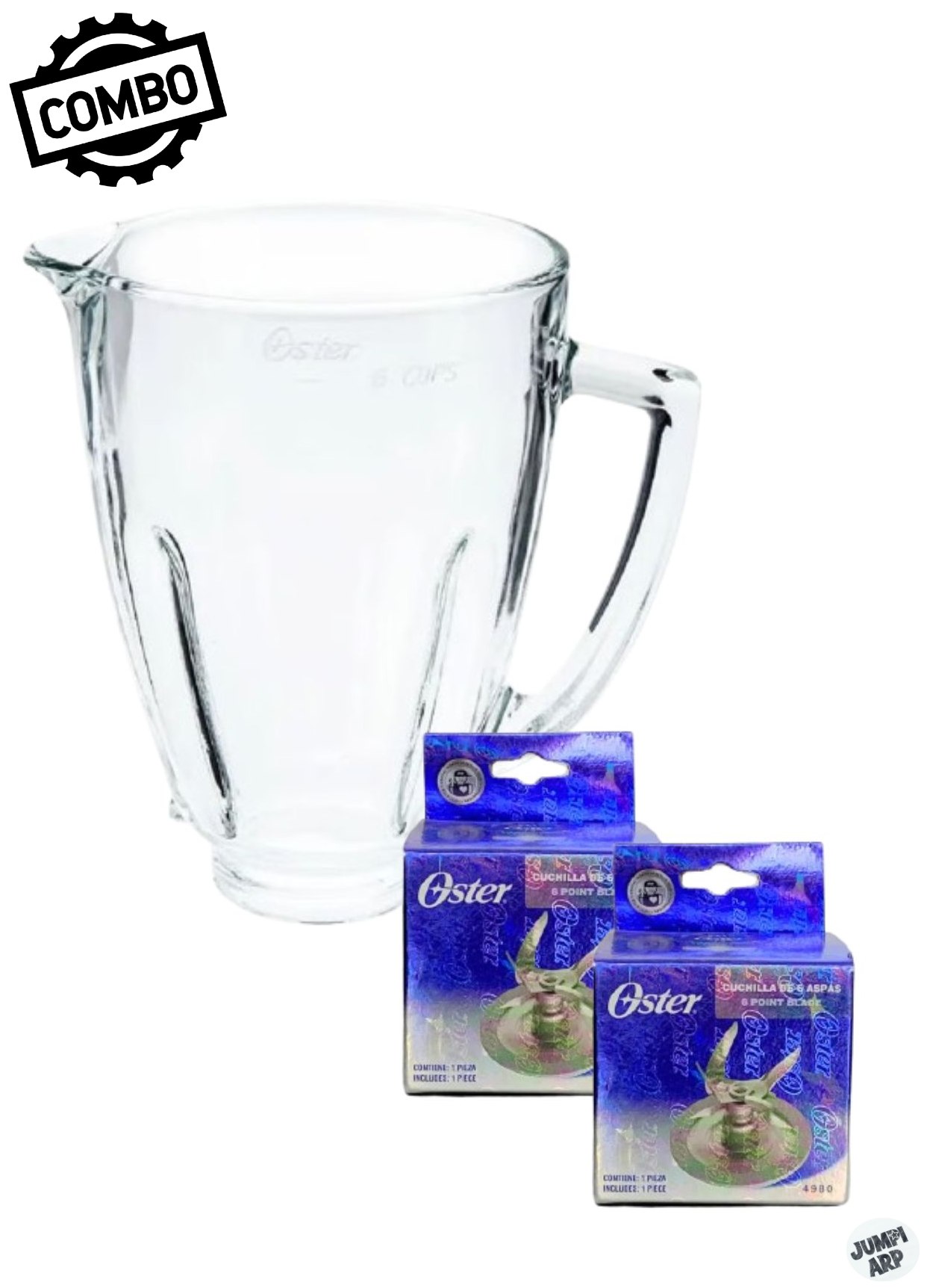 COMBO OSTER VASO LICUADORA 1.5LT + 2 CUCHILLAS 4980 6 ASPAS - 1