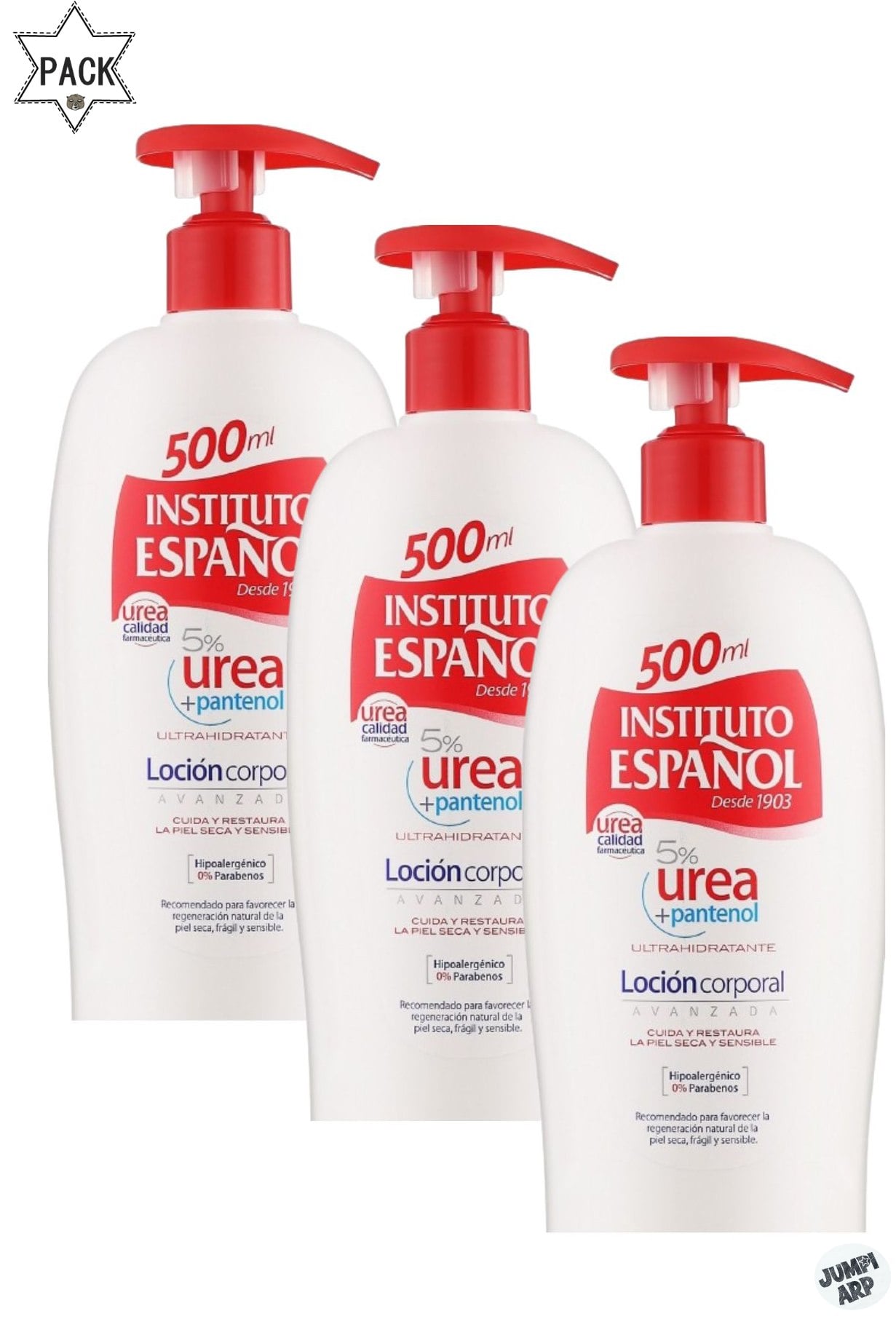 PACK 3 UNIDADES INSTITUTO ESPAÑOL LOCIÓN 5% UREA + PANTENOL 1500ML - 1