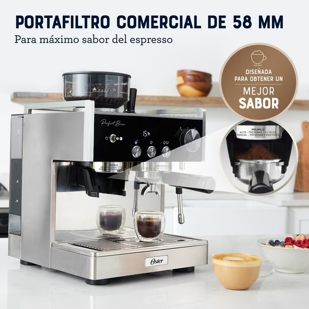 OSTER BVSTEM7400 CAFETERA AUTOMATICA ESPRESSO BARISTA MOLINILLO 2,8L - 3
