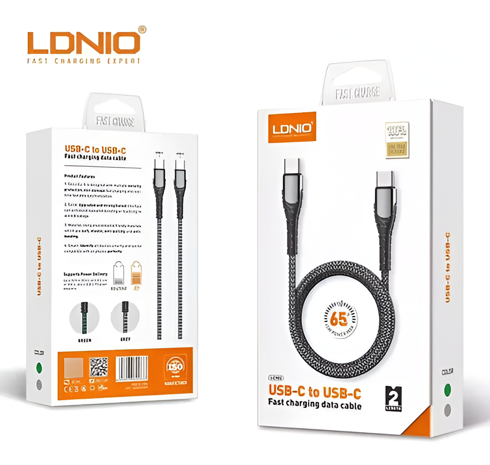 LDNIO CABLE DE DATOS LC102 TIPO C A TIPO C 65W 2M - 1