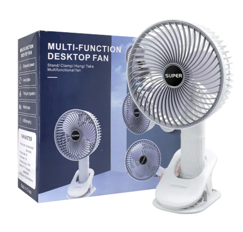 VENTILADOR PORTÁTIL DE 29CM BATERÍA RECARGABLE - BLANCO - 1