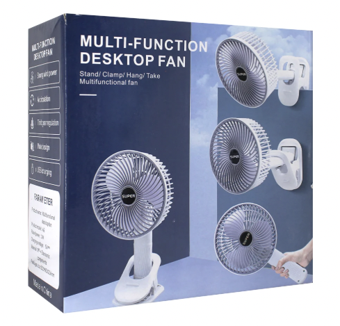 VENTILADOR PORTÁTIL DE 29CM BATERÍA RECARGABLE - BLANCO - 2