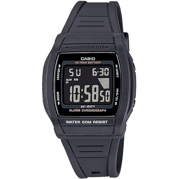 RELOJ CASIO ILLUMINATOR DIGITAL W-201-1BV UNISEX - 1