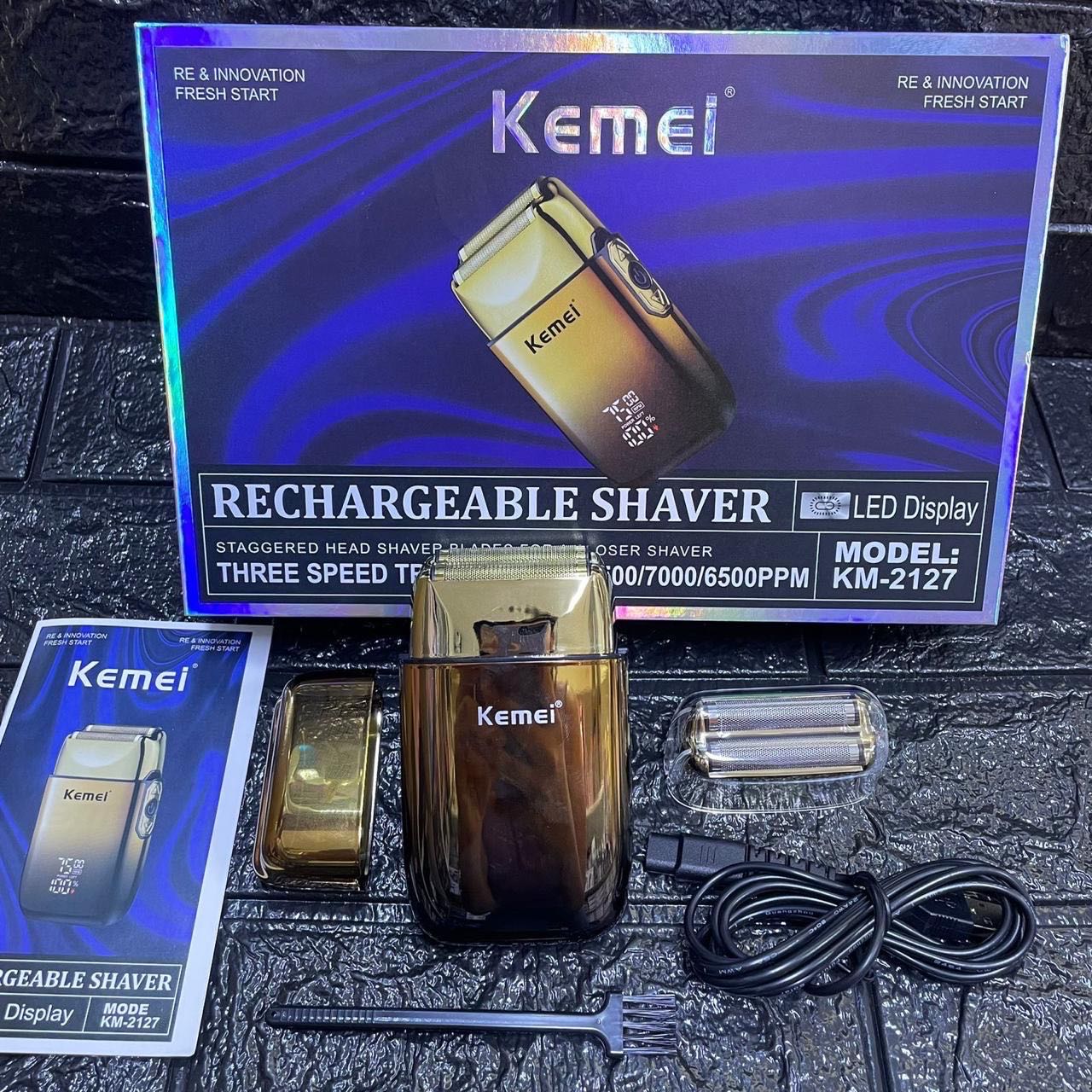 MAQUINA AFEITADORA RASURADORA PROFESIONAL KEMEI KM-2127 - 3