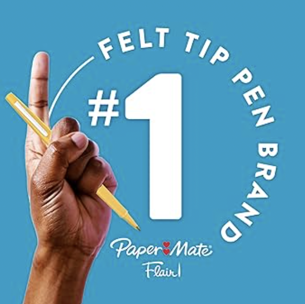PACK PAPER MATE FLAIR FELT TIP 4 PENS MEDIUM POINT - 2