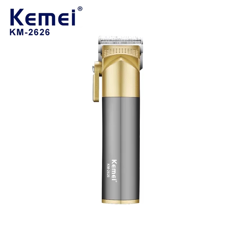 KEMEI KM-2626 HAIR CLIPPER RECARGABLE GRIS OSCURO Y DORADO - 2
