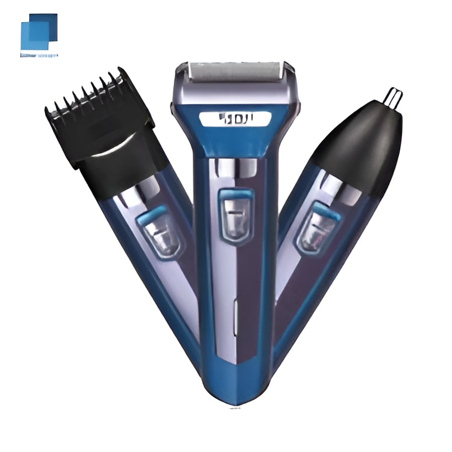 MÁQUINA KEMEI KM-6330 CORTAPELOS ELÉCTRICA 3 EN 1 AZUL - 2