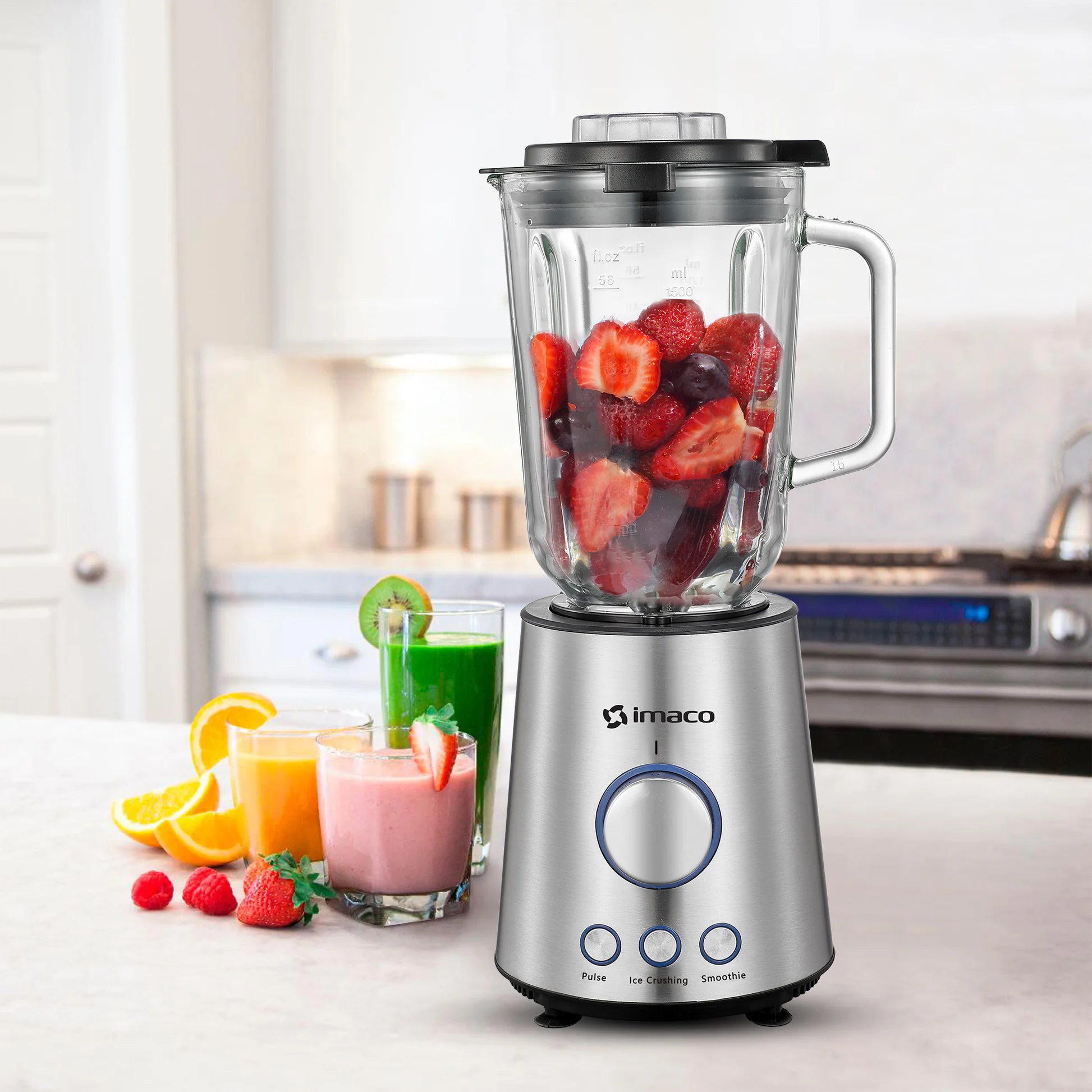 LICUADORA 1.5L AC/INOX VELOCIDAD VARIABLE IMACO BLS860 GRIS - 3
