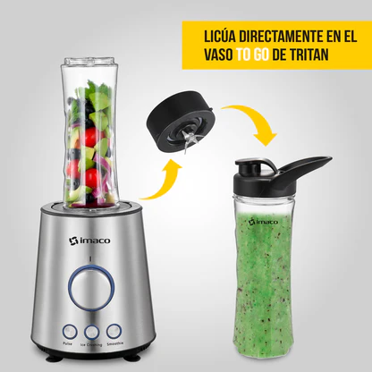 LICUADORA 1.5L AC/INOX VELOCIDAD VARIABLE IMACO BLS860 GRIS - 4