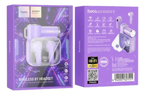AUDIFONOS INALAMBRICO HOCO DES43 CORE -PURPURA - 1